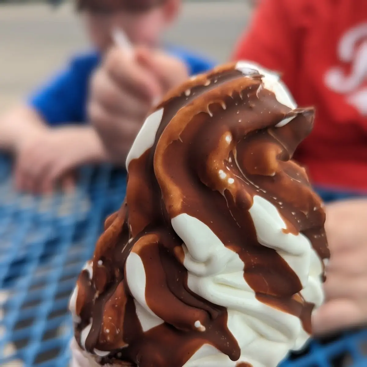 Small Vanilla Cone with Chocolate Dip Top
