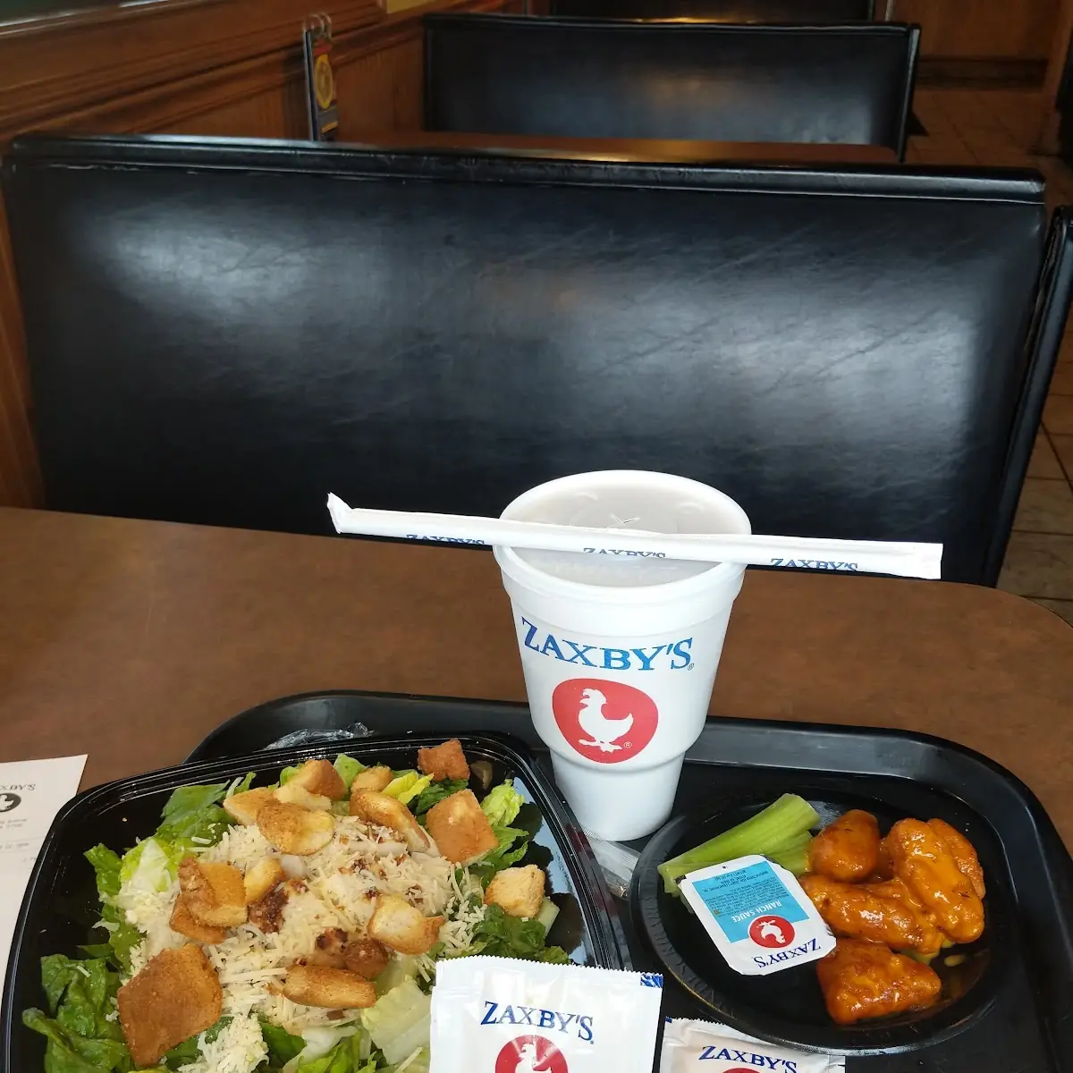 Caesar Salad with Chicken Grilled 5 PC Boneless Wings And