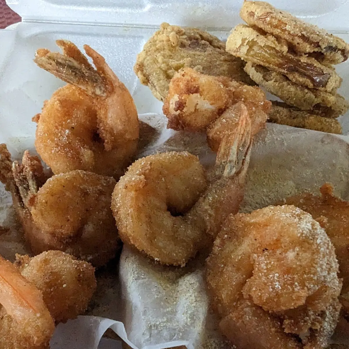Fried Shrimp Dinner with Fried Green Tomatoes