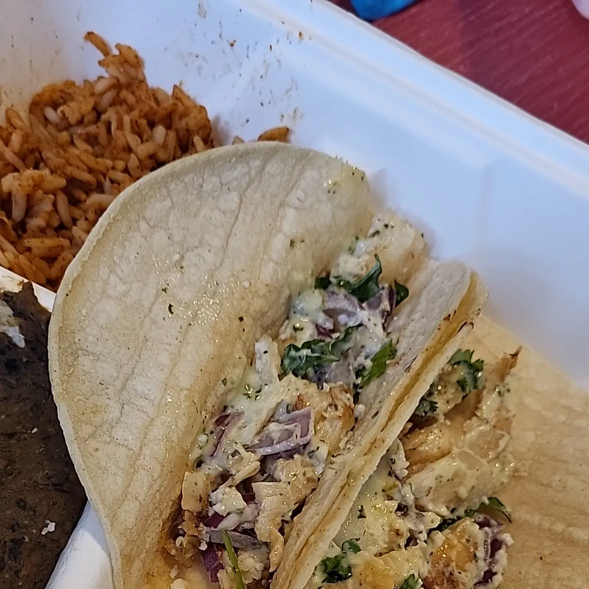 Fish Tacos with Black Beans and Rice