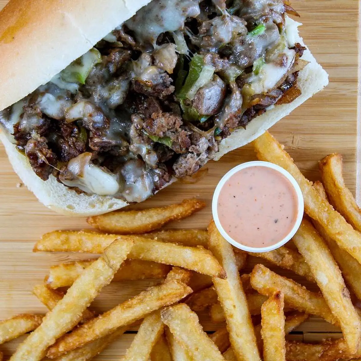 Philly Cheesesteak with Fries & 12 Oz Soda