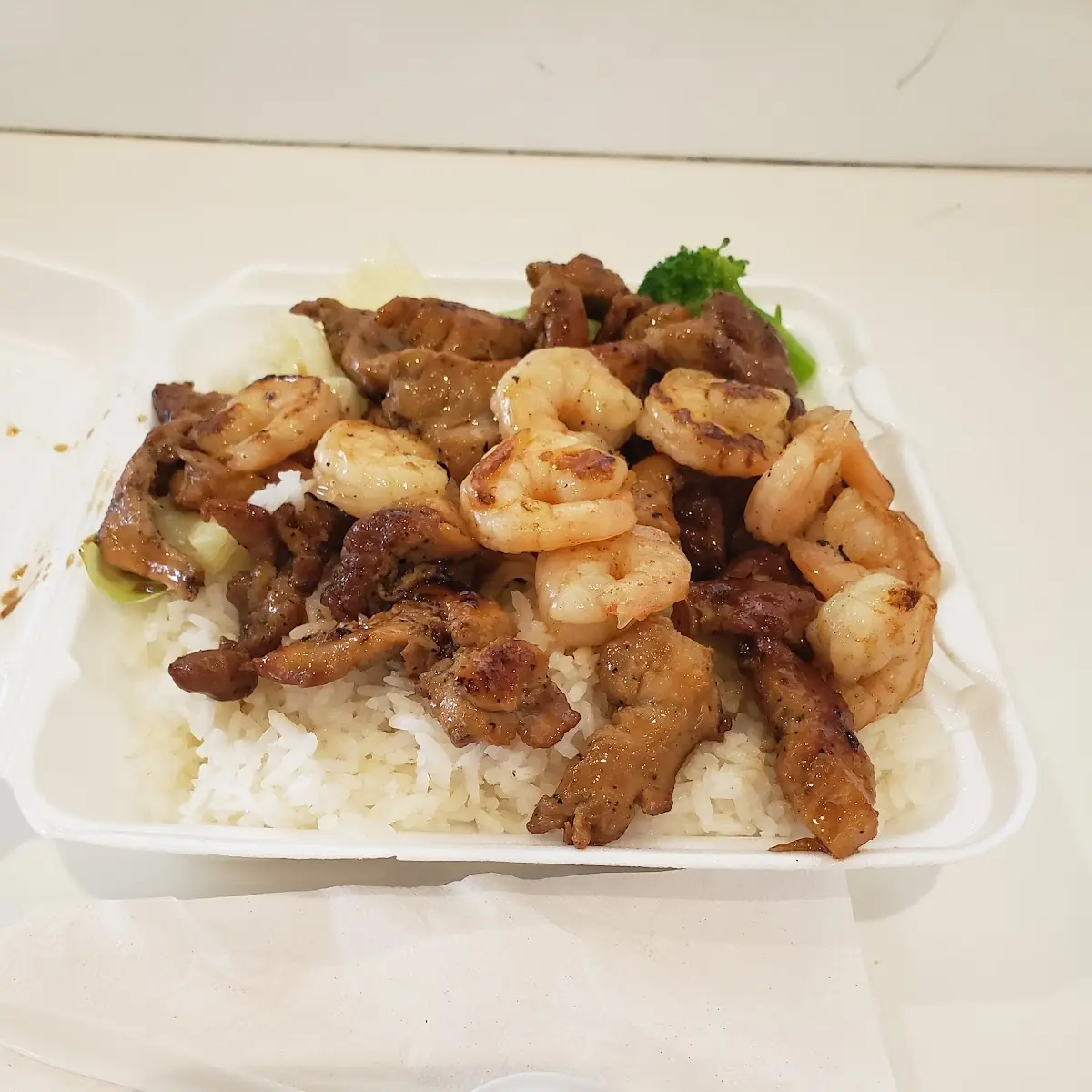 Chicken and Shrimp Special White Rice with Vegetables