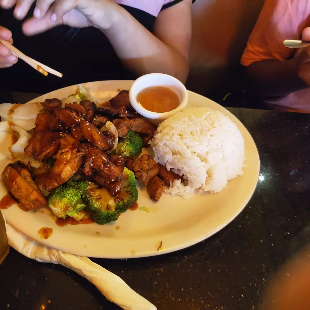 Grilled Pork Chop Egg Roll and Rice