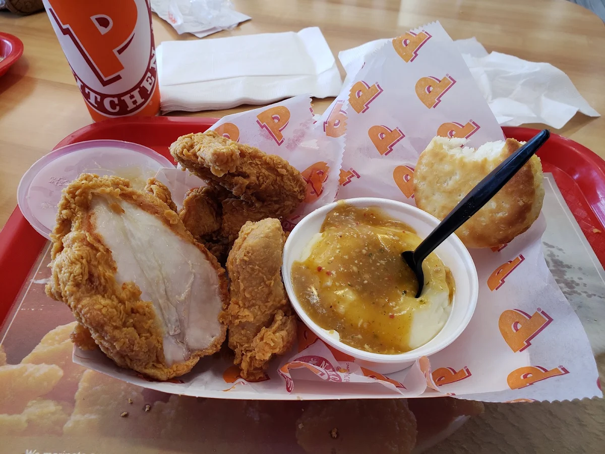 12 Piece Bucket of Chicken Fries and Biscuits, Popeyes Louisiana Kitchen