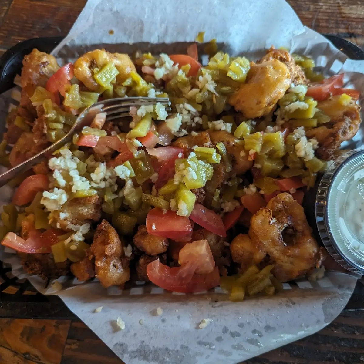 Fried Cauliflower Nachos