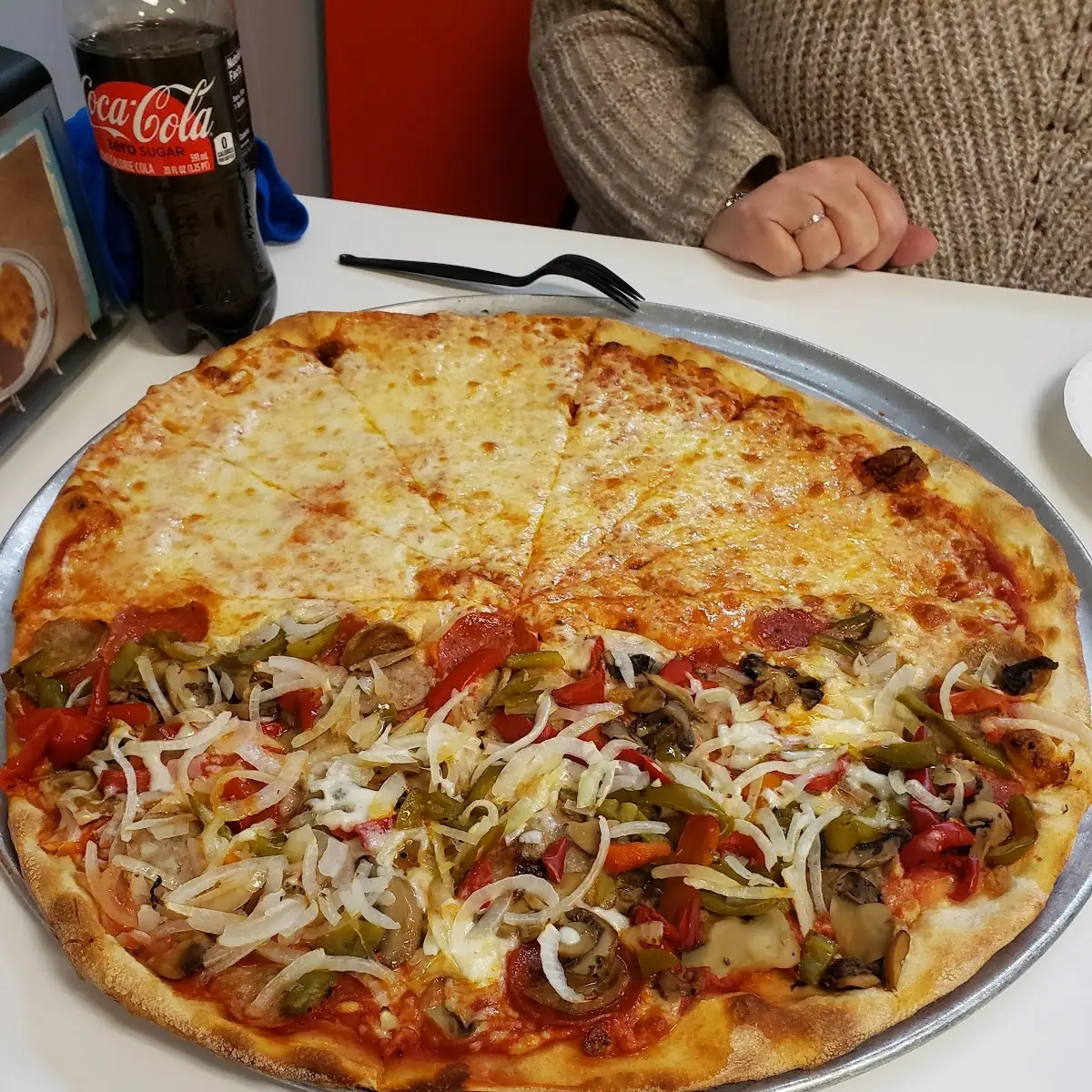 Half Cheese Half Everything Pizza