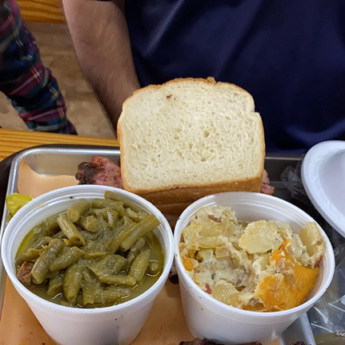 Ribs Brisket Green Beans and Mac Cheese