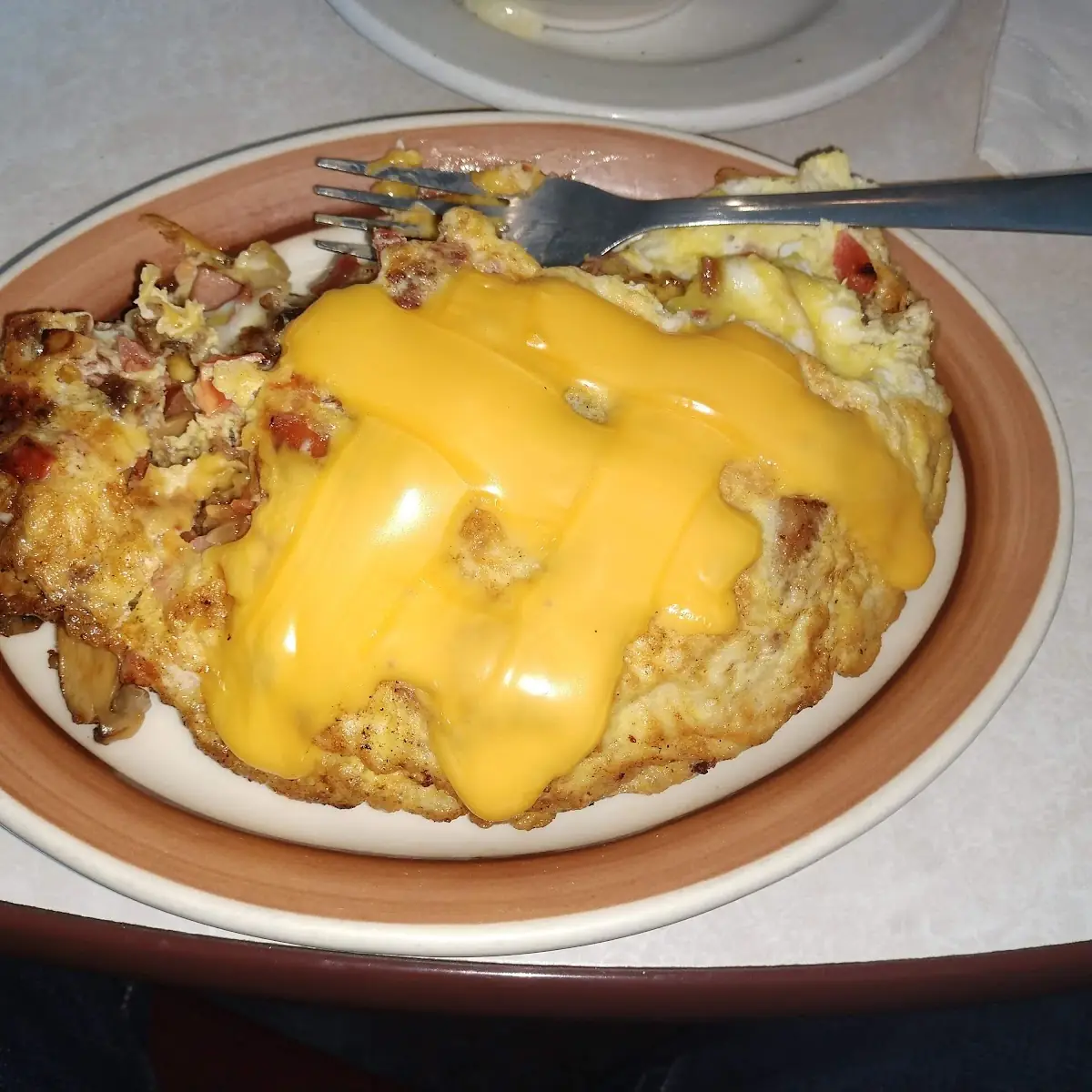 Loaded Omelette w American Cheese