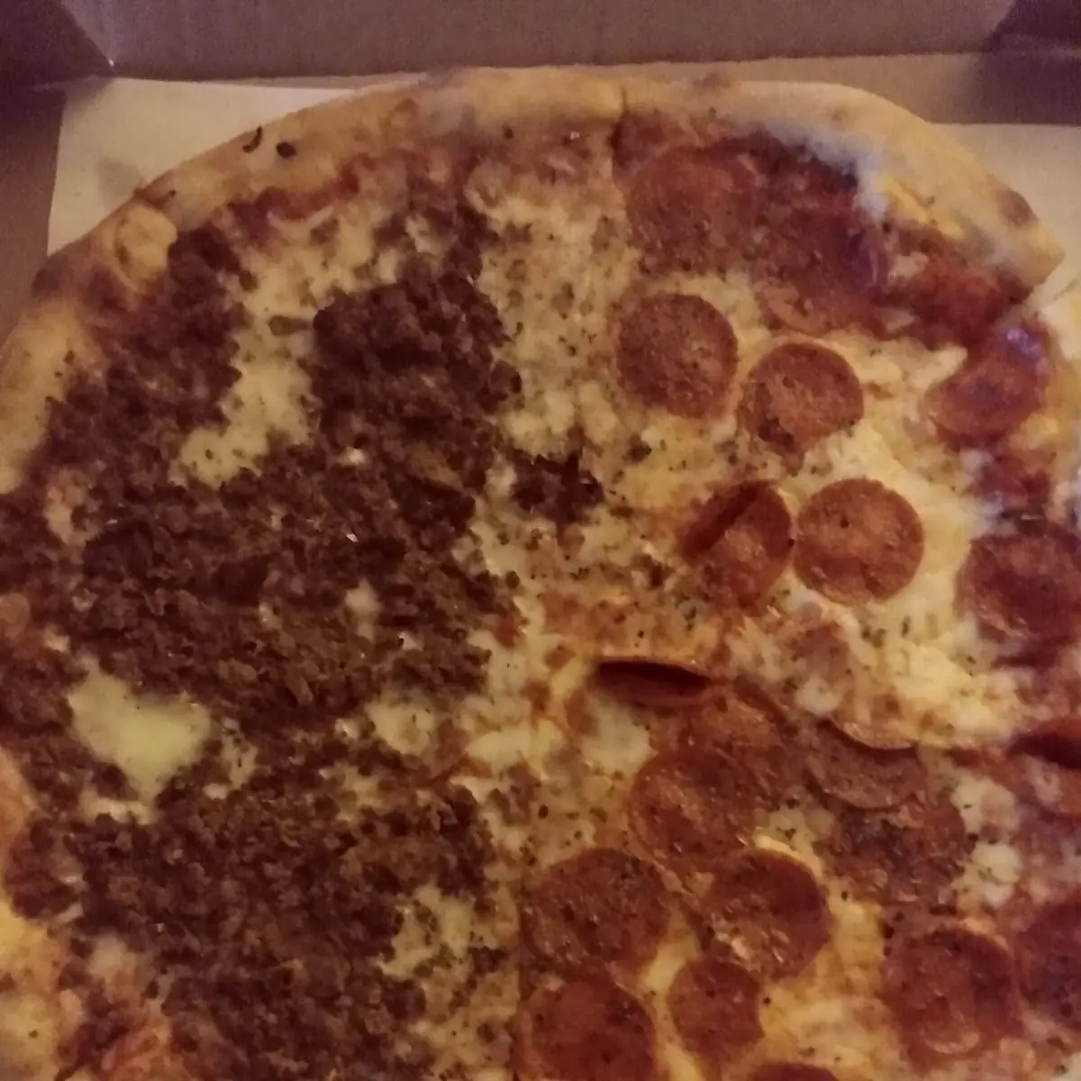 Half Steak Half Pepperoni Pizza
