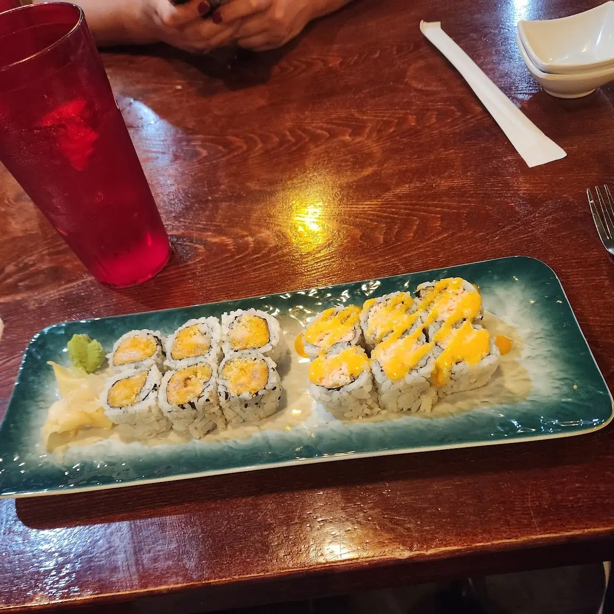 Spicy Salmon Roll and Spicy Yellowtail Roll