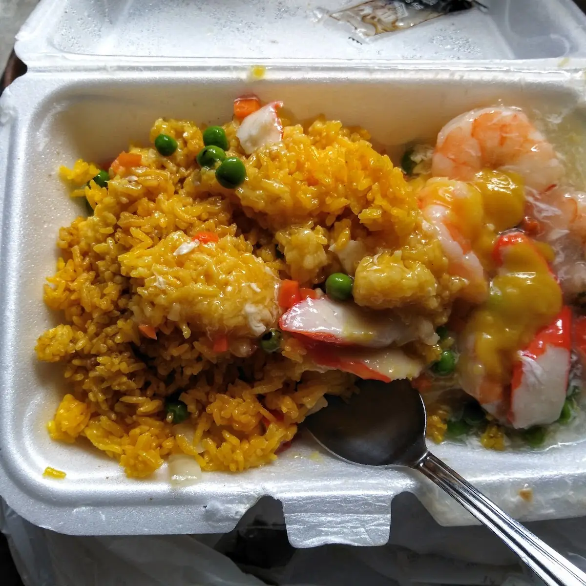 Shrimp with Lobster Sauce Plain Fried Rice