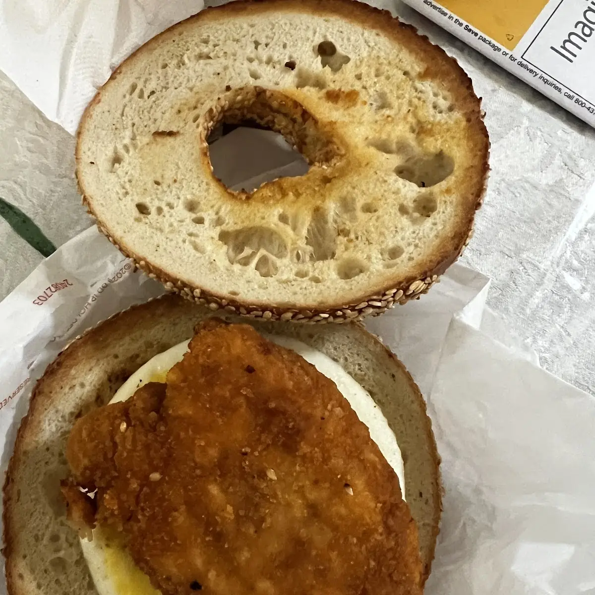 Chicken Bacon Bagel with Egg