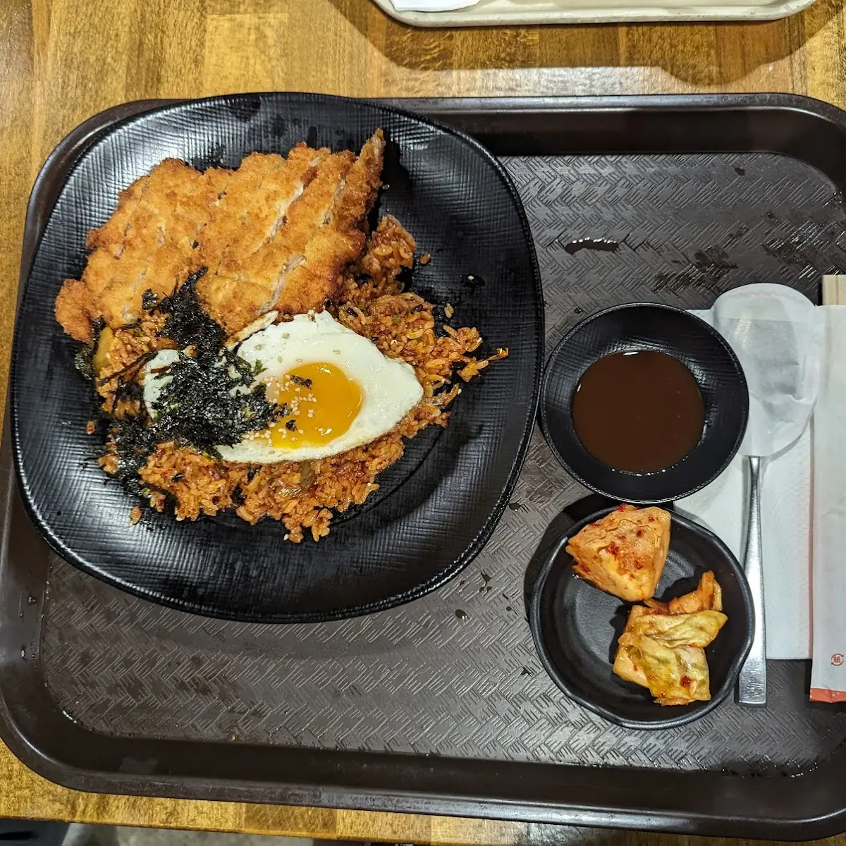 Kimchi Fried Rice and Pork Katsu