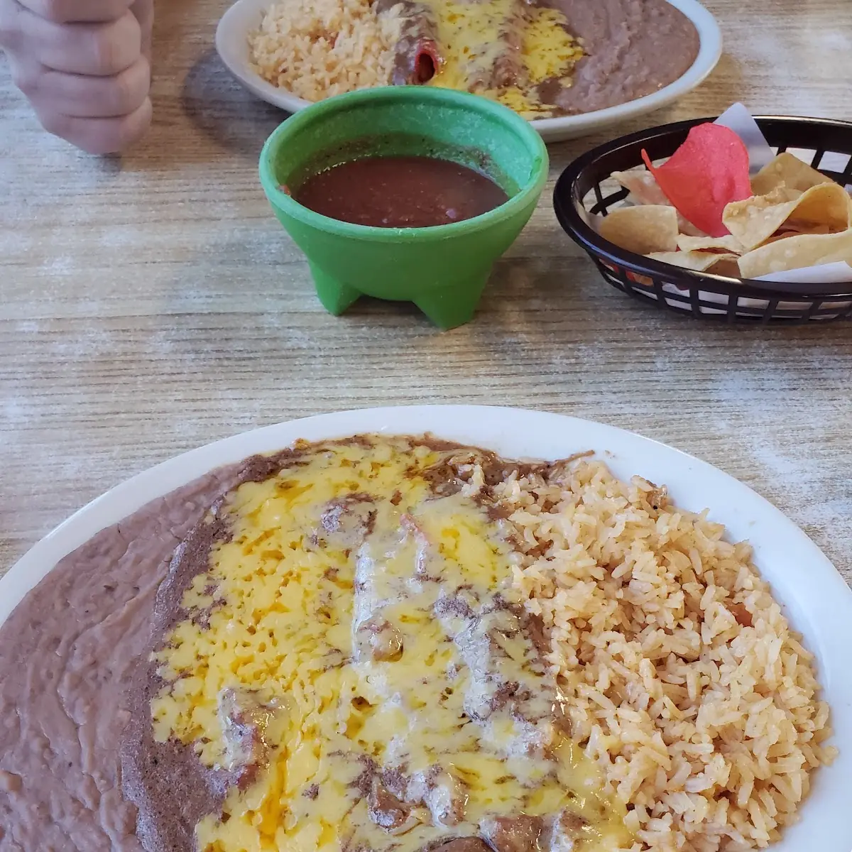 Enchilada Plate with Tea