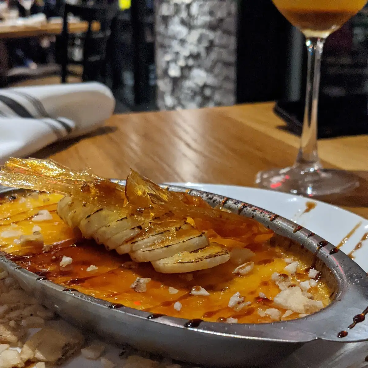 Persimmon Banana Creme Brulee