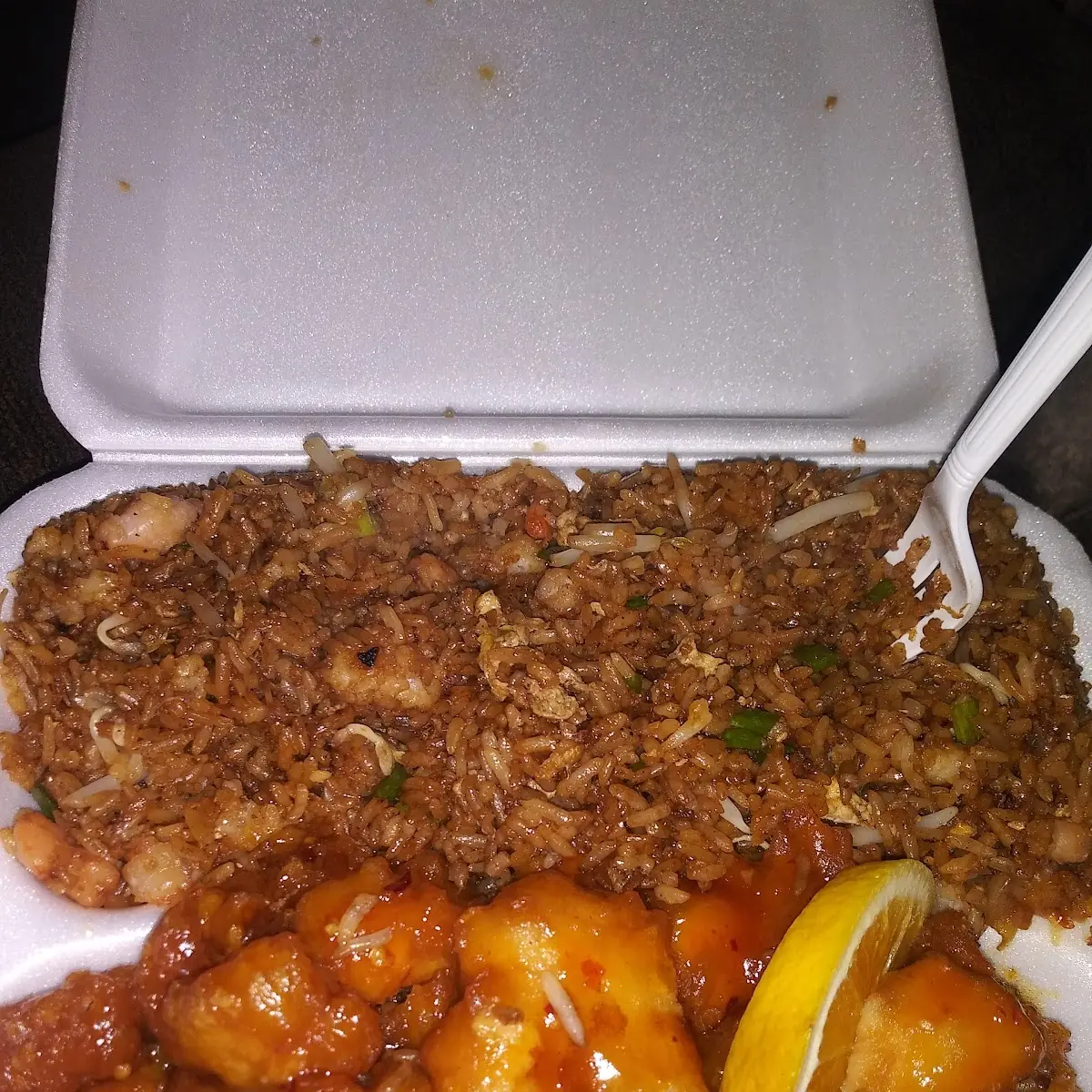 Orange Chicken with Shrimp Fried Rice