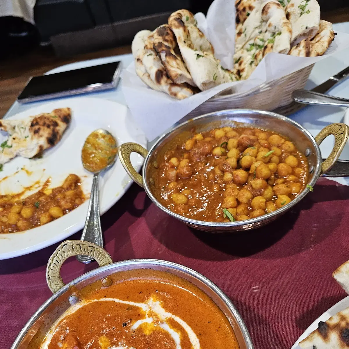 Chicken Curry & Garlic Celantro Basil Bread