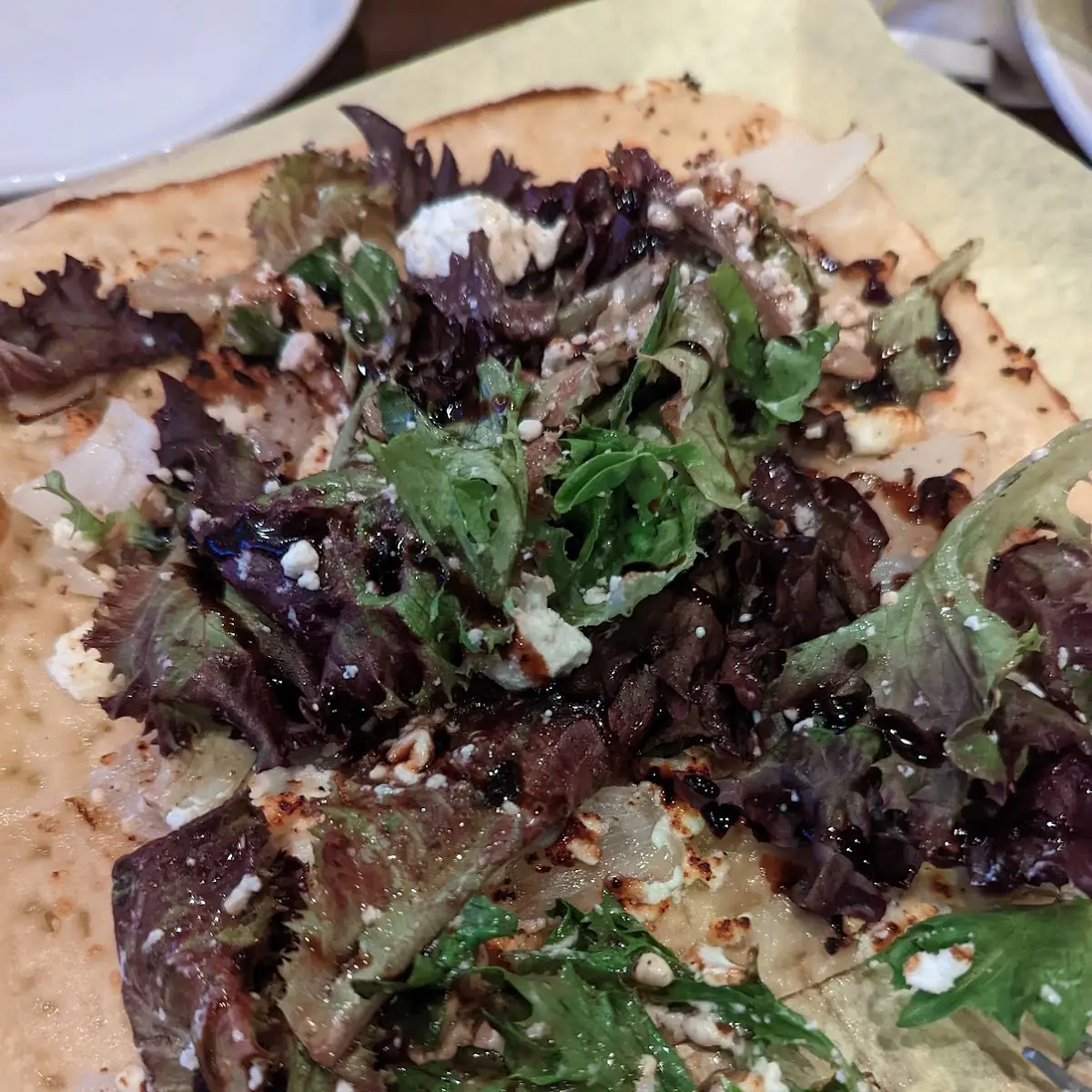 Goat Cheese Pizza & Greens 6 Slices