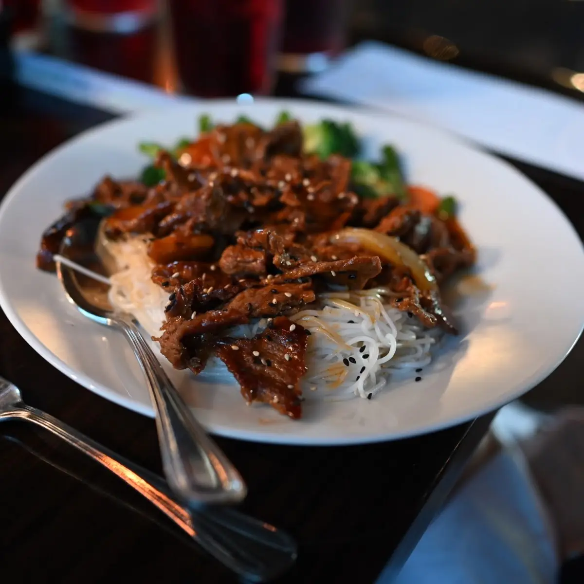 Korean Beef with Rice Noodles