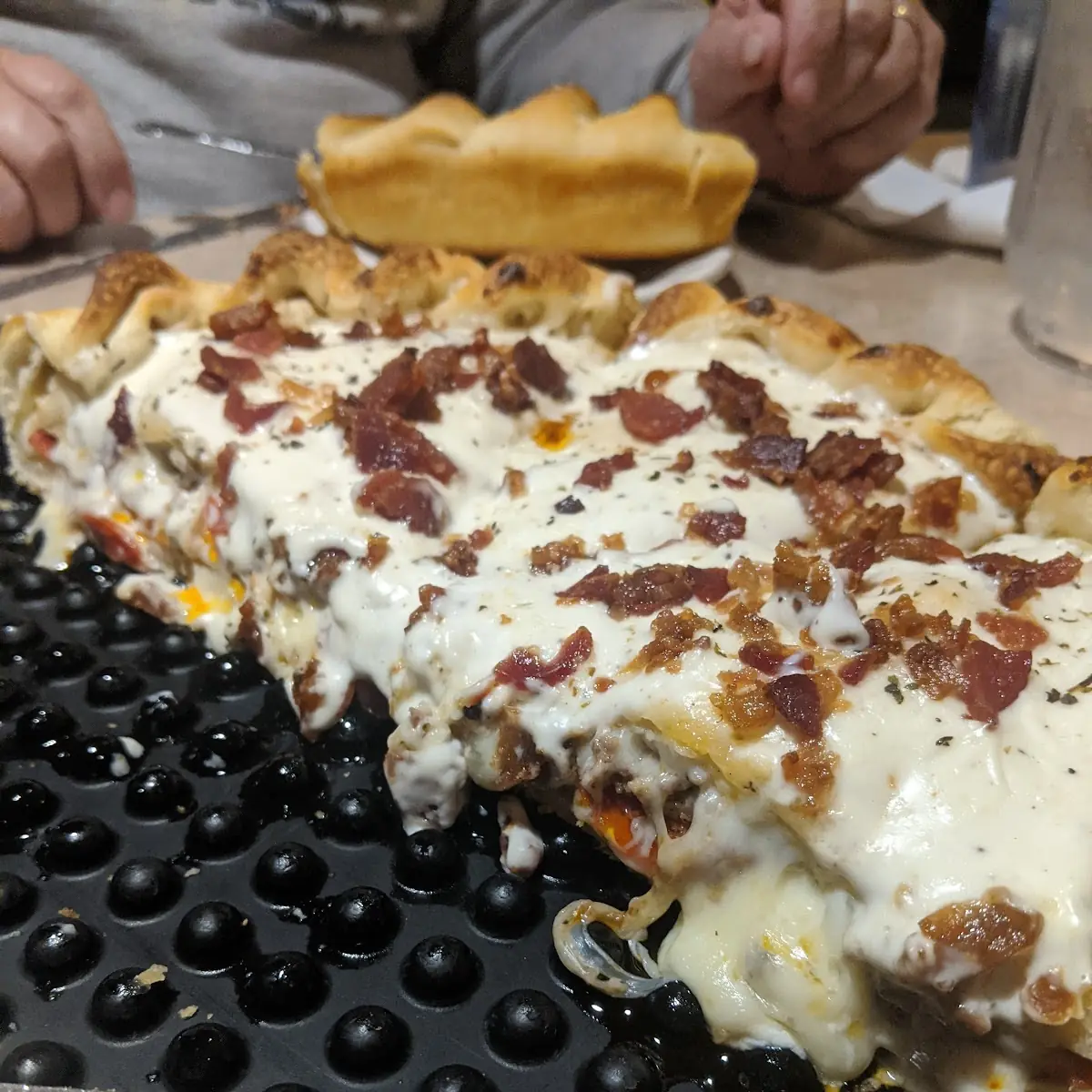 Stuffed Meat Lovers Pizza with Alfredo Sauce