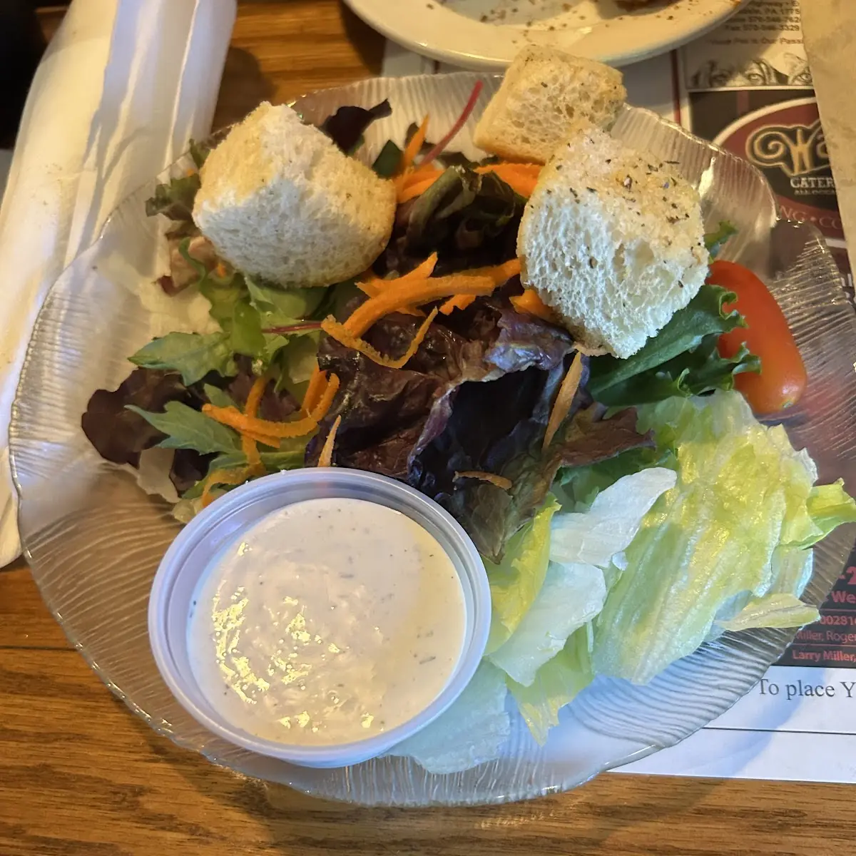 Side Salad with Ranch Dressing