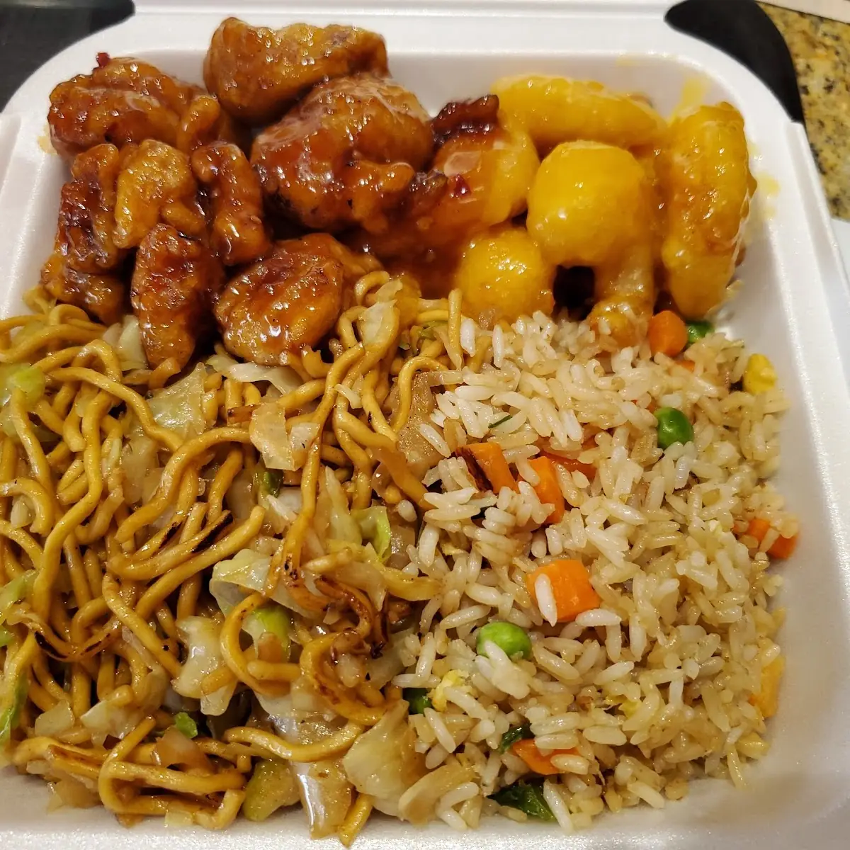 Orange Chicken Walnut Shrimp Fried Rice