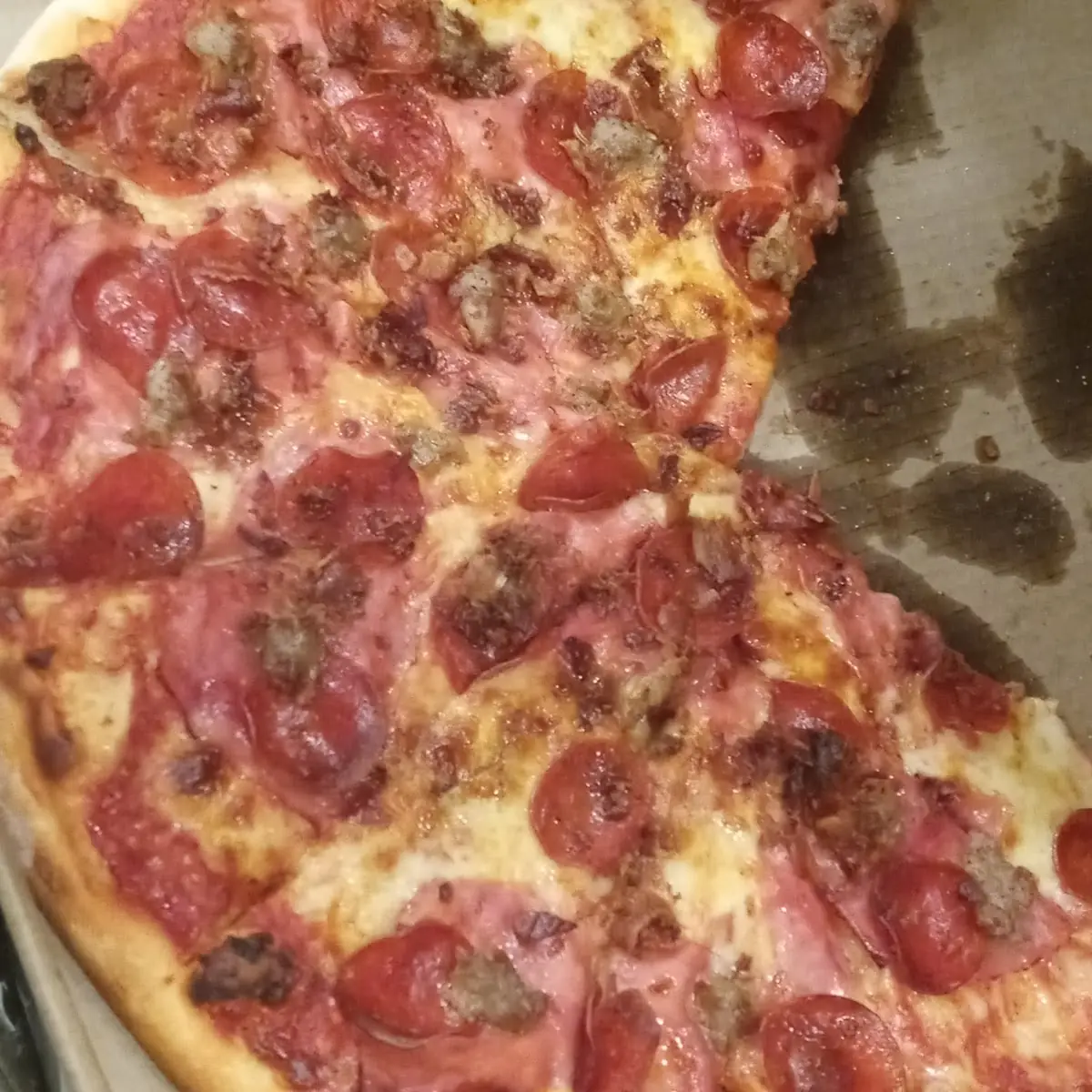 Ham Pepperoni and Sausage Pizza