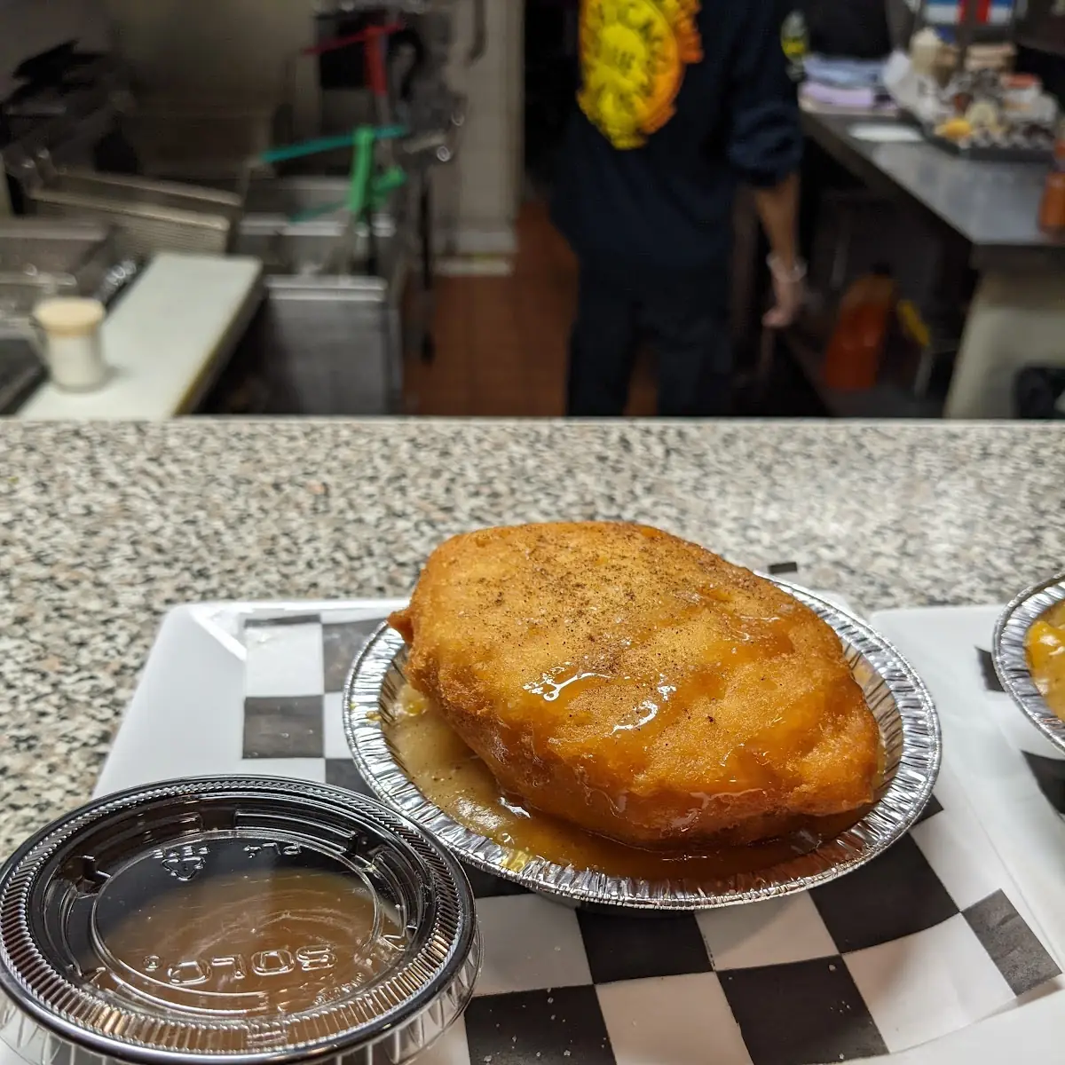 Deep Fried Peach Cobbler
