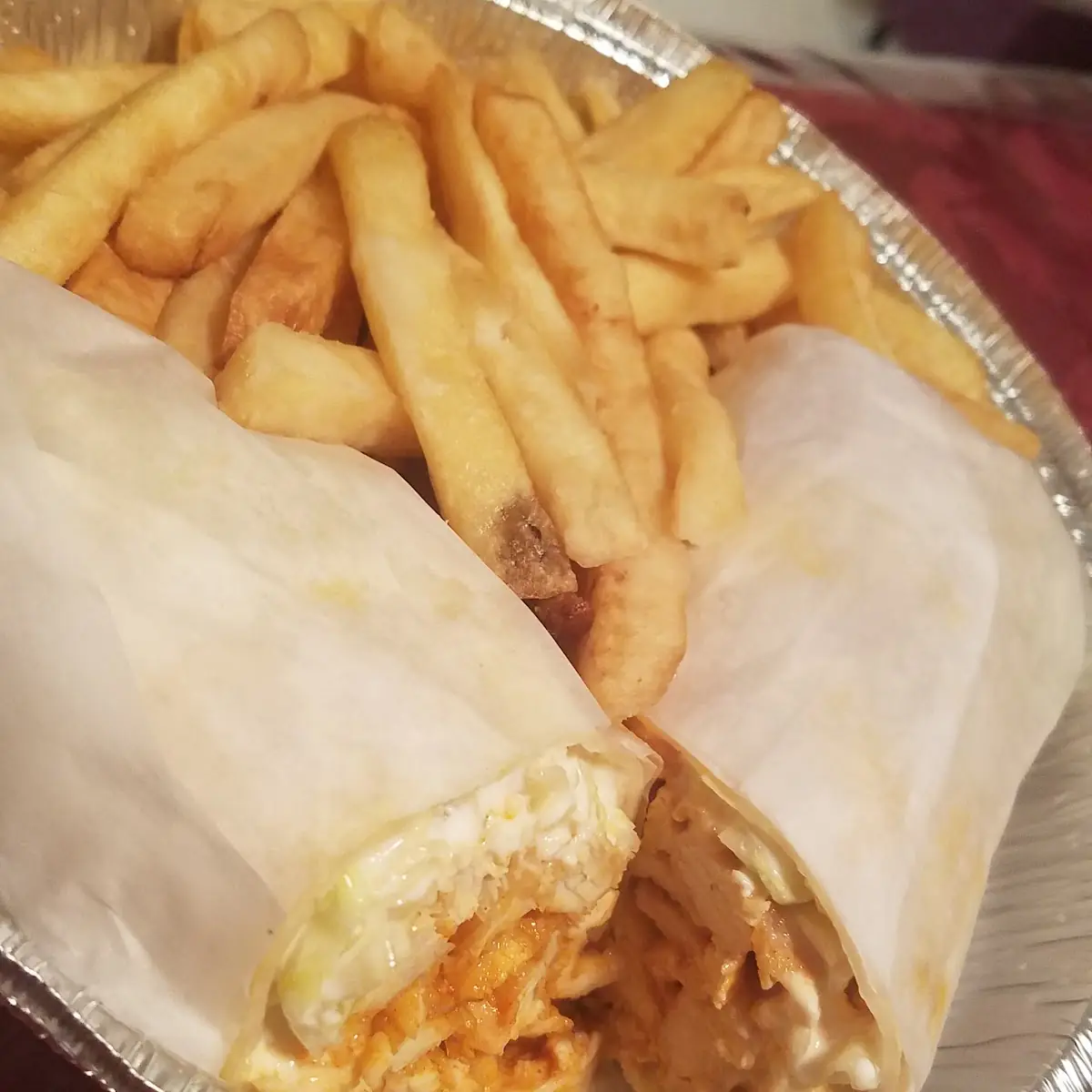Buffalo Chicken Wrap with Fries