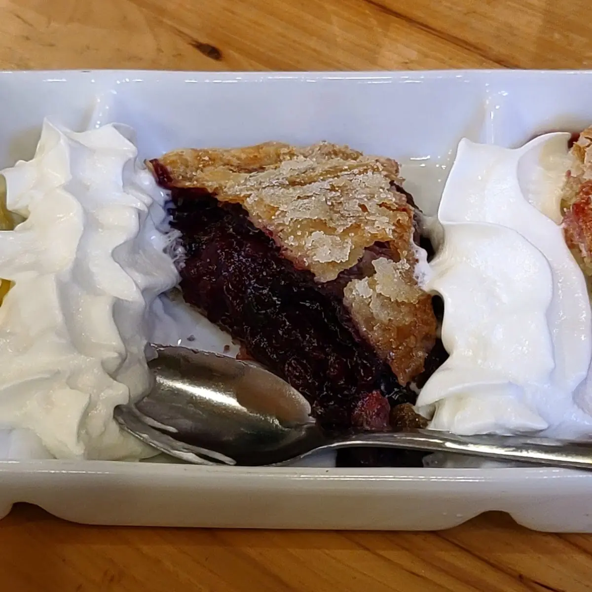 Dessert Trio w Coconut Cream Pie Bumblebee Pie and Raspberry Cobbler