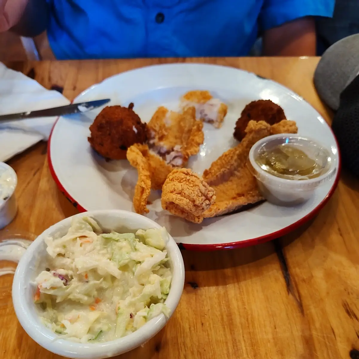 Fried Catfish Dinner with Hush Puppies