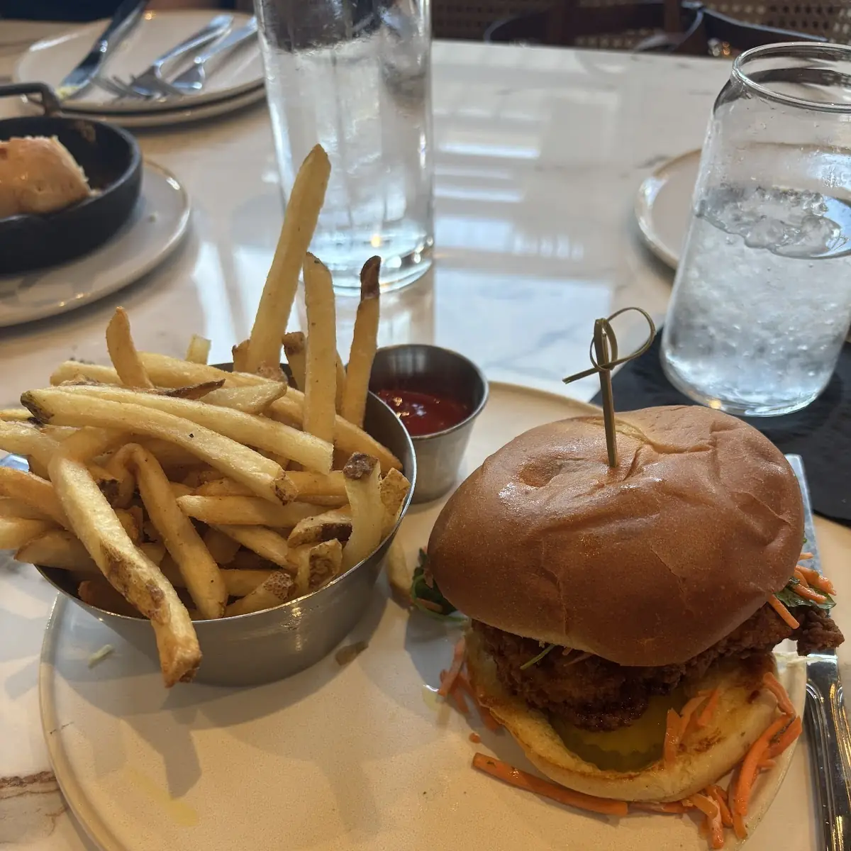 Fried Chicken Sandwich and Fries