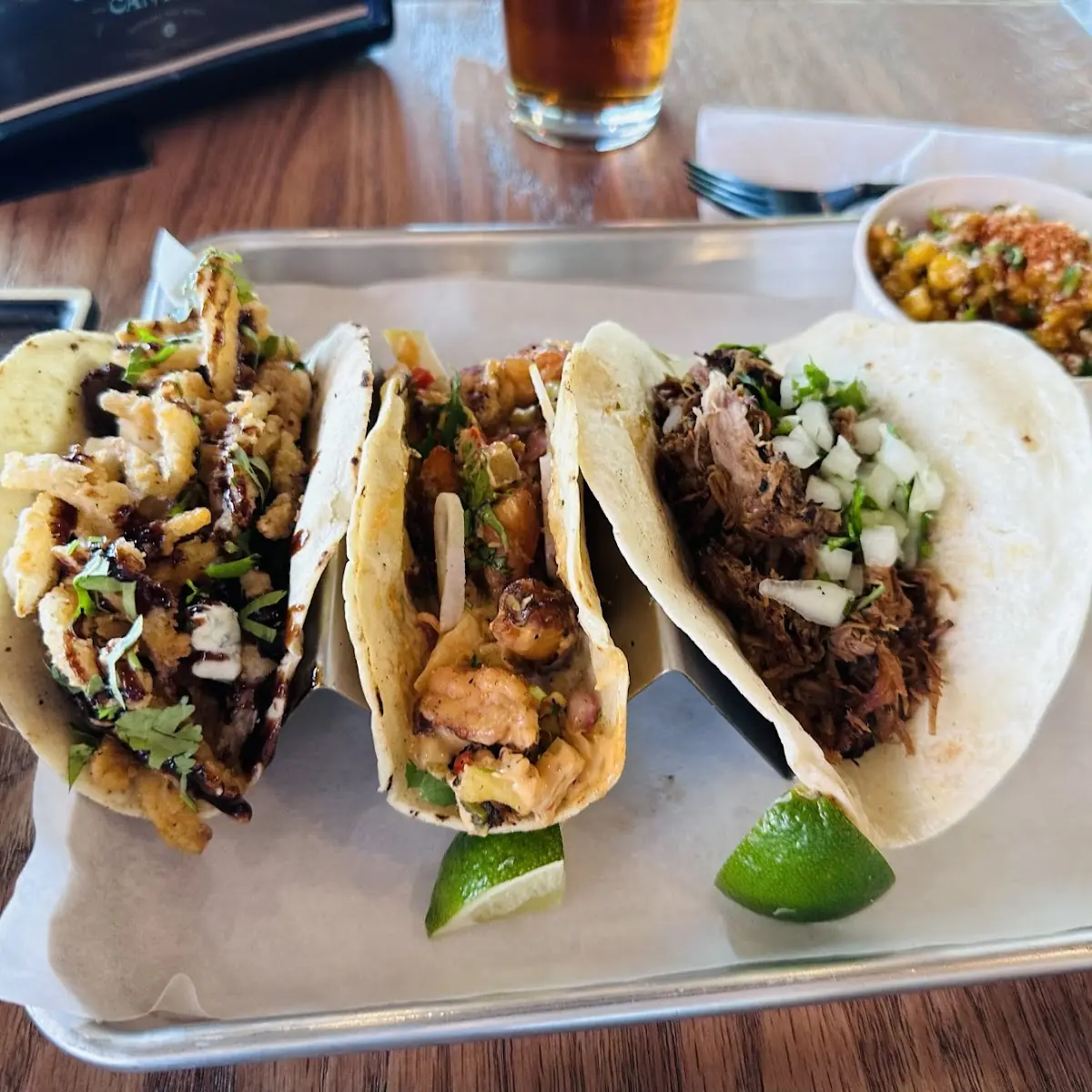 Steak and Blue Cheese Chimoy Shrimp Carnitas