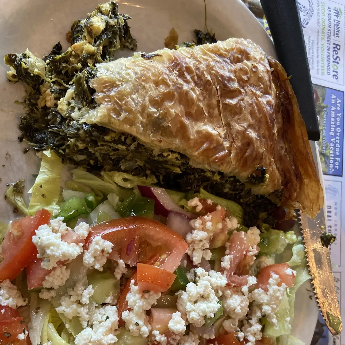 Spinach Pie with Greek Salad