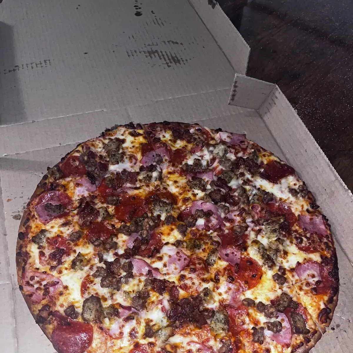 Large Thin Crust Meat Lovers Pizza