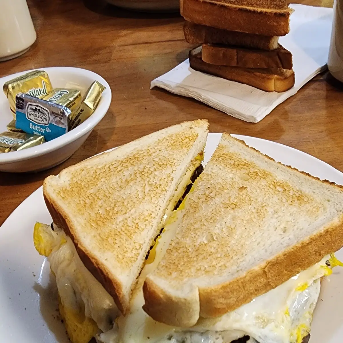 Scrambled Eggs Cheese Sandwich