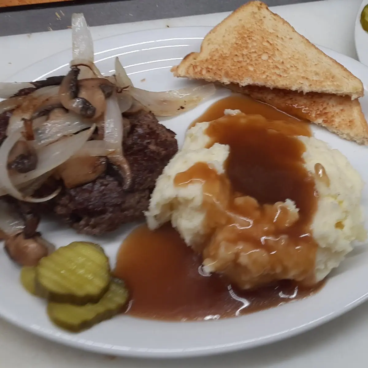 Hamburger Steak with Mashed Potatoes