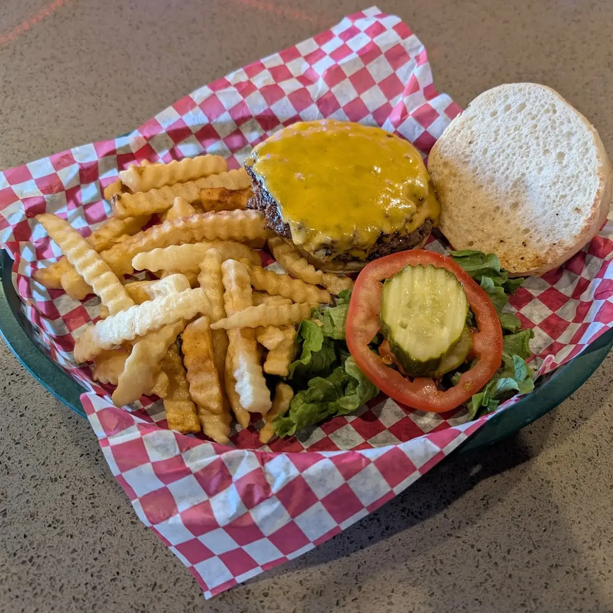 Double Burger with Crinkle Fries
