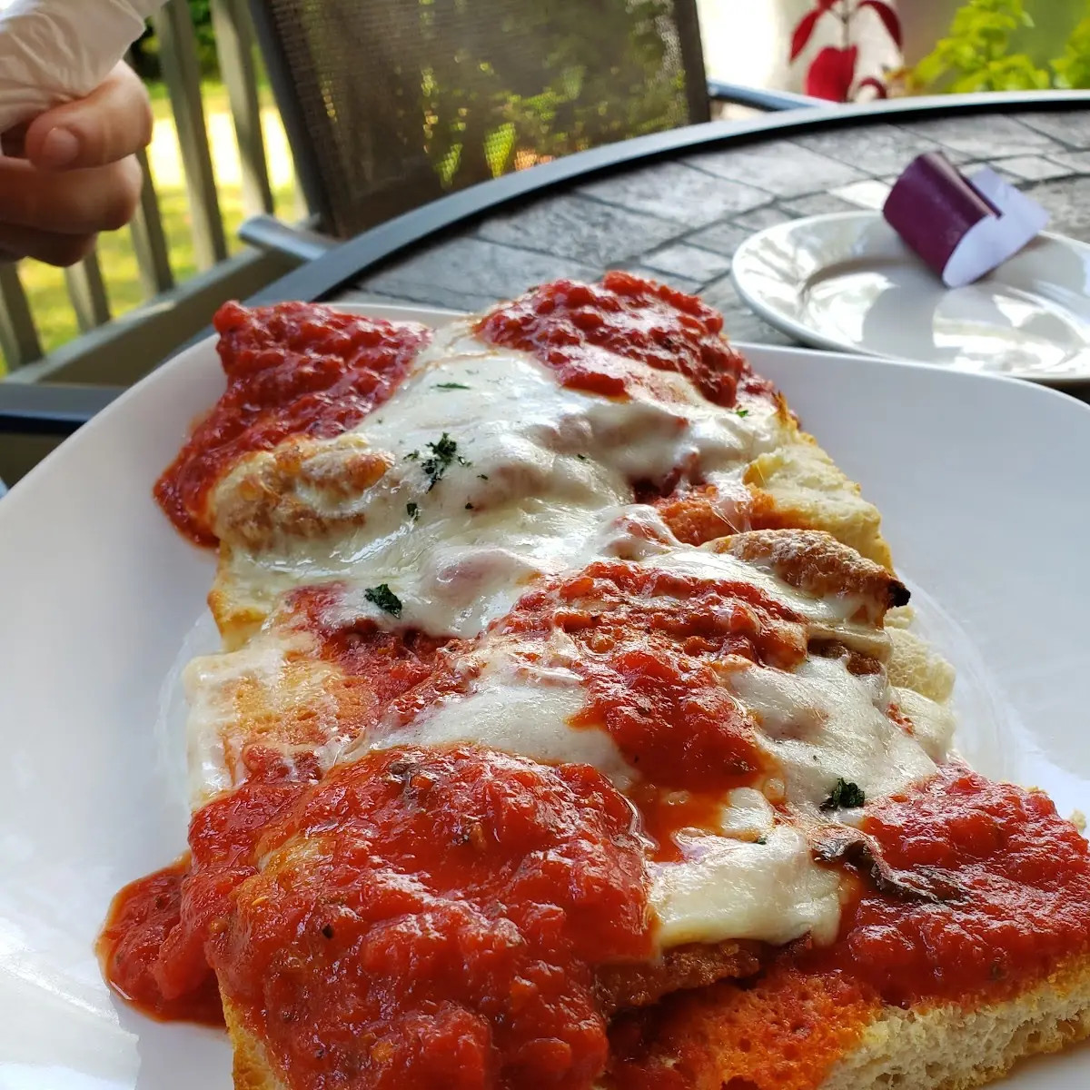 Open Face Chicken Parmesan