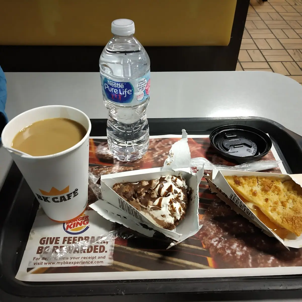 Coffee Pie and Water Bottle