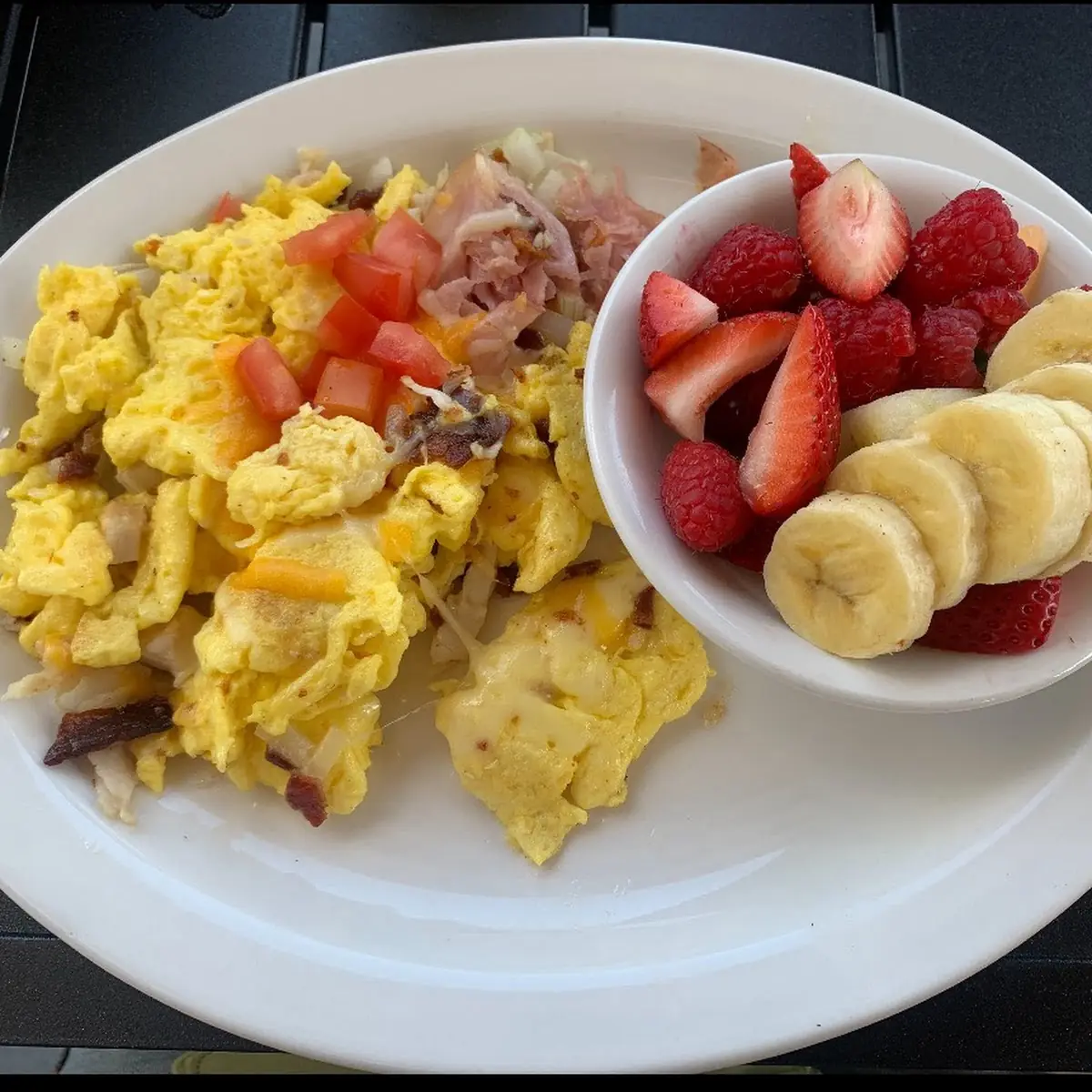 Scramble with Fresh Fruit