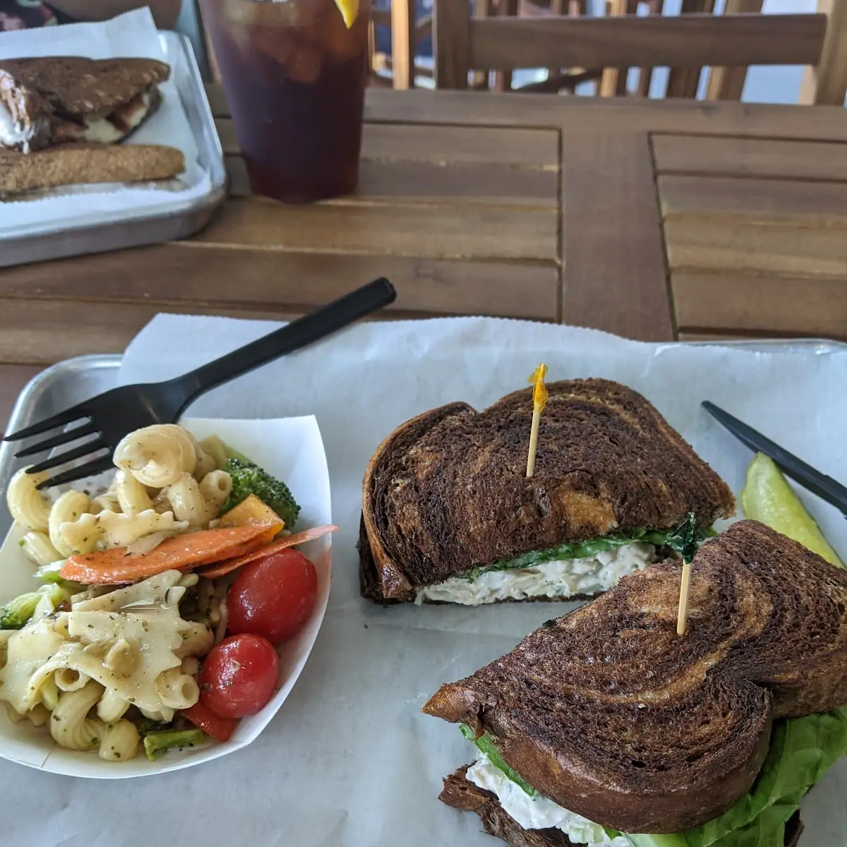 Chicken Salad on Marble Bread Toasted