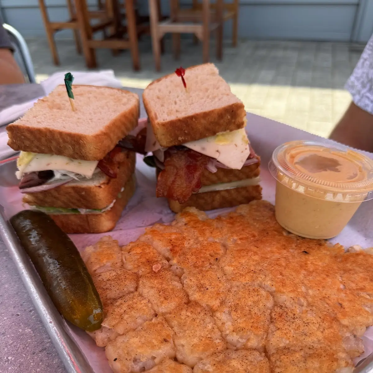 Club Sandwich with Panini Tots