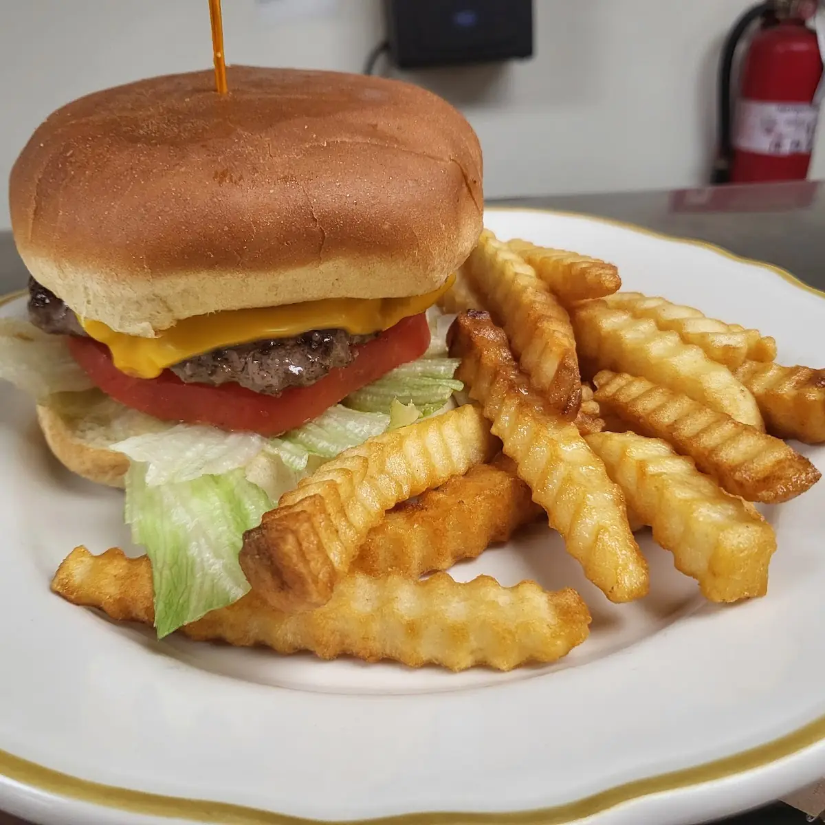 Homemade Angus Beef Burger Fries