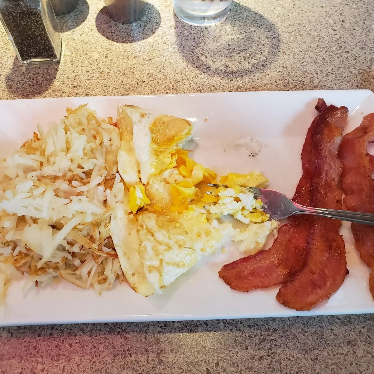 Bacon and over Medium Eggs with Hash Browns