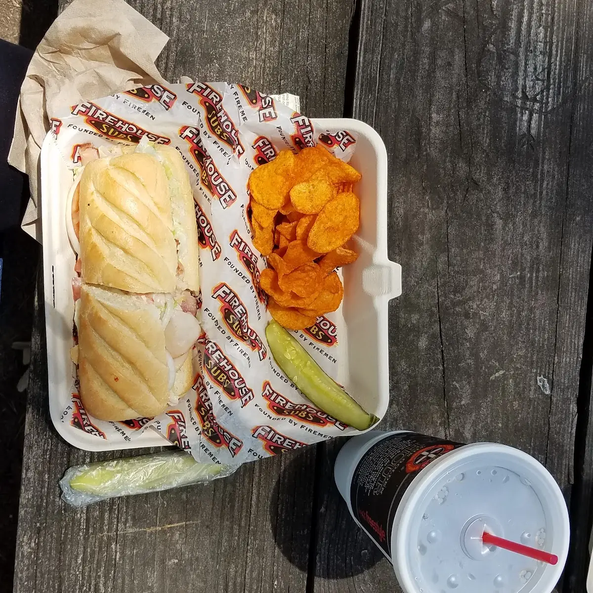 Hook & Ladder BBQ Chips Pickle & Cold Drink