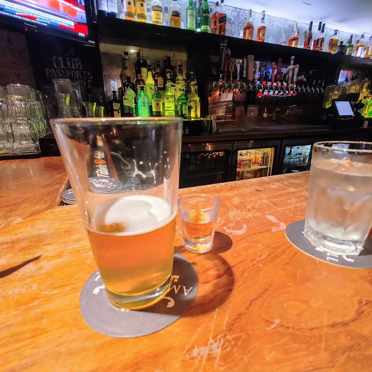 IPA Beer and a Shot of Bourbon