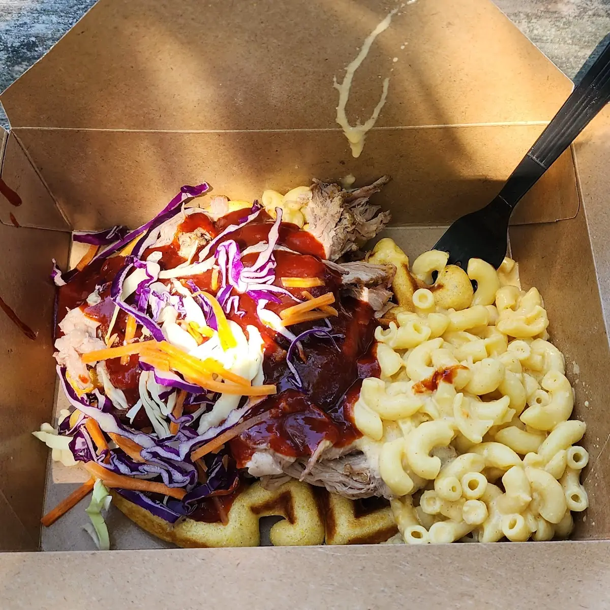 Foursquare Waffle with Mac & Cheese