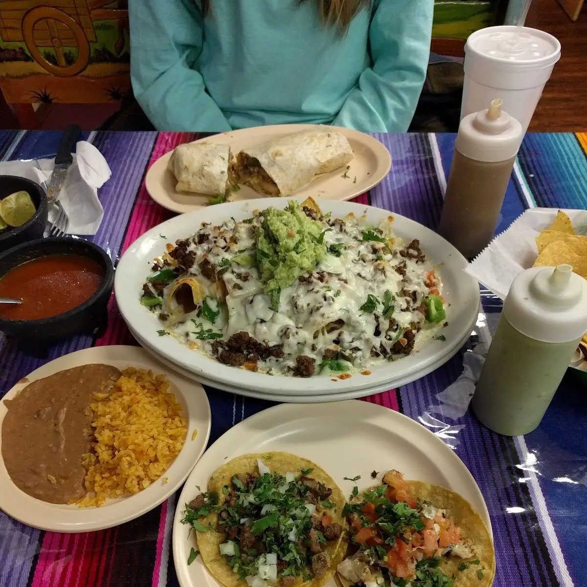 Nachos and Carne Asada Taco