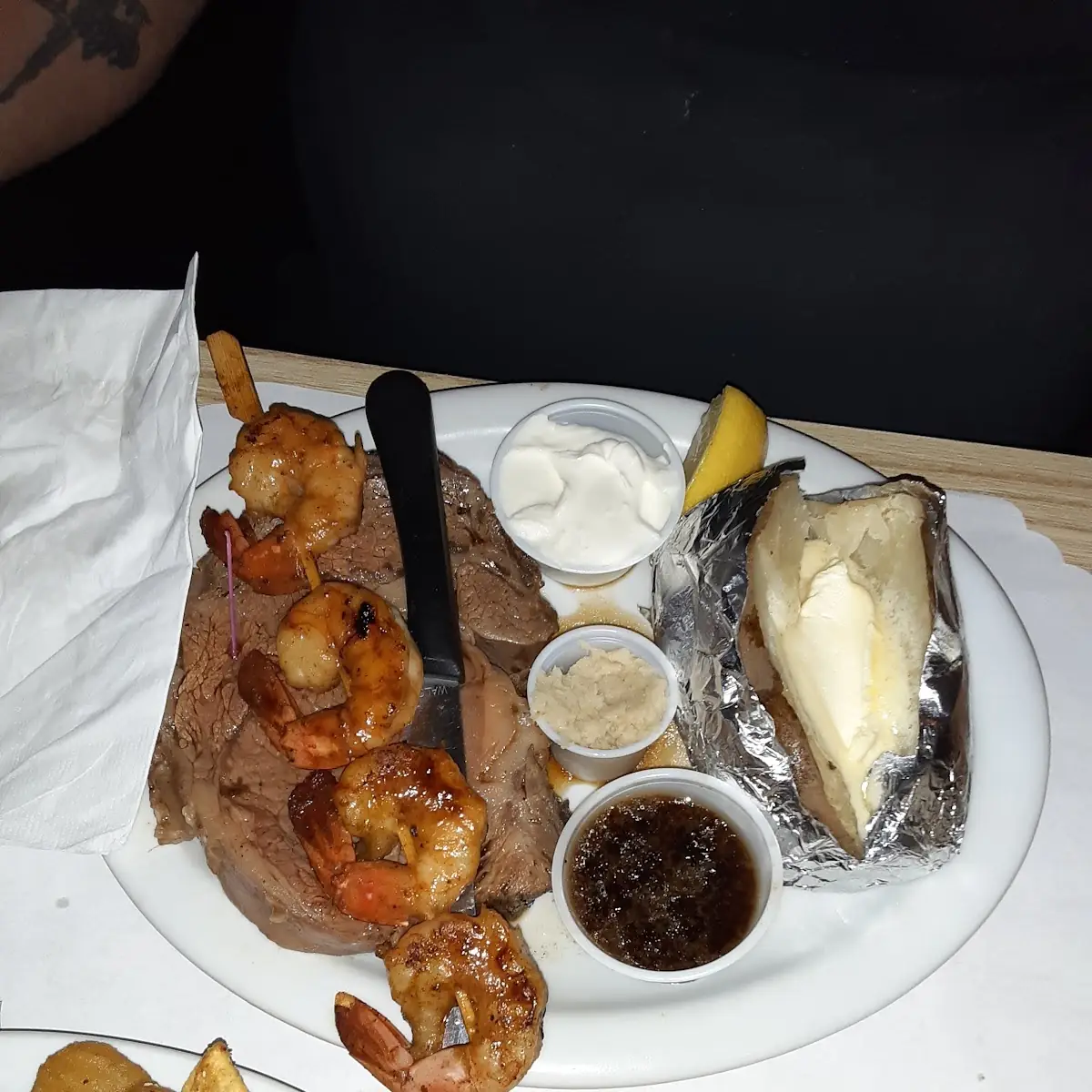 Prime Rib King Cut w Grilled Shrimp